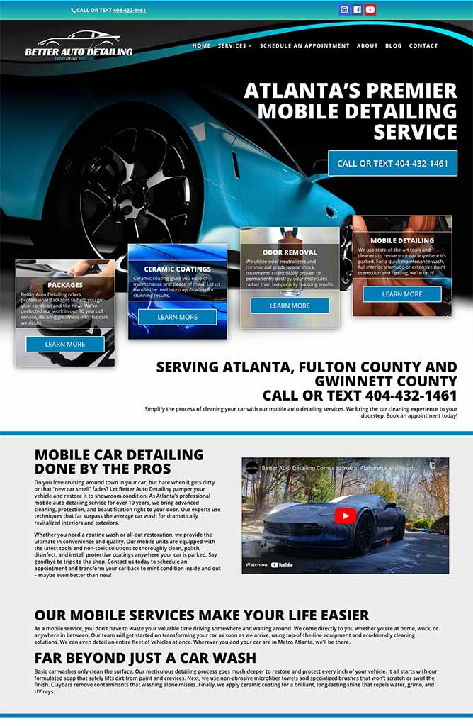 image of home page for an artificial turf company